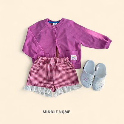 【予約】check lace pants / middle nameS-JM