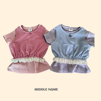 【予約】check sleevless / middle name(S-JM)