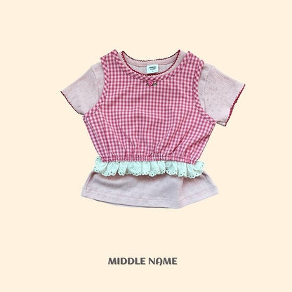 【予約】check sleevless / middle name(S-JM)