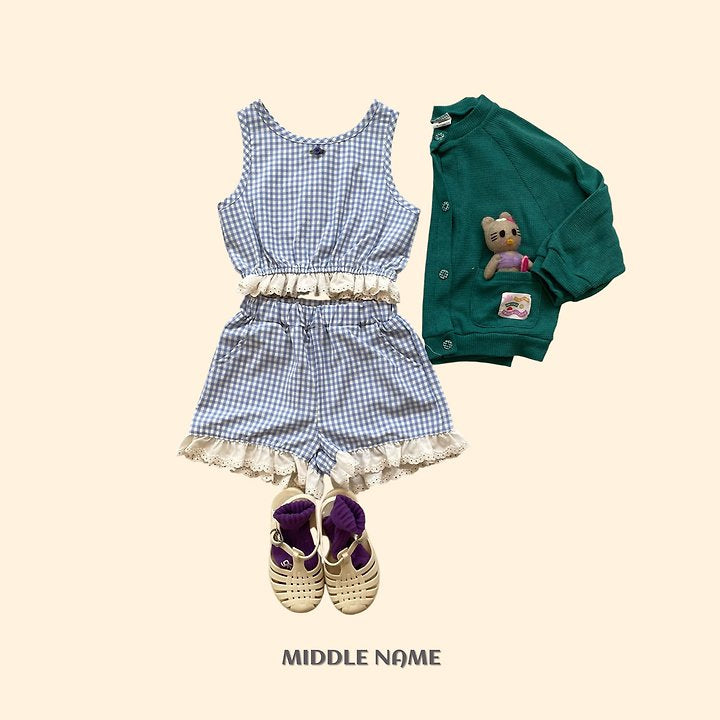 【予約】check sleevless / middle name(S-JM)