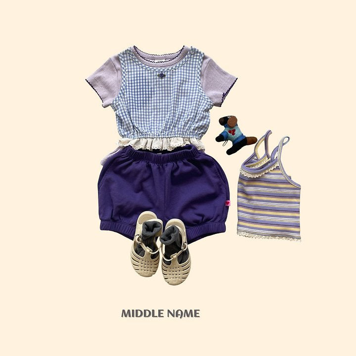 【予約】check sleevless / middle name(S-JM)