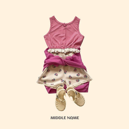 【予約】check sleevless / middle name(S-JM)