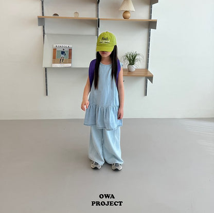 【予約】denim one-piece / owa (S-JS)절개청원피스