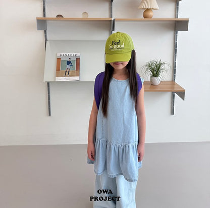 【予約】denim one-piece / owa (S-JS)절개청원피스