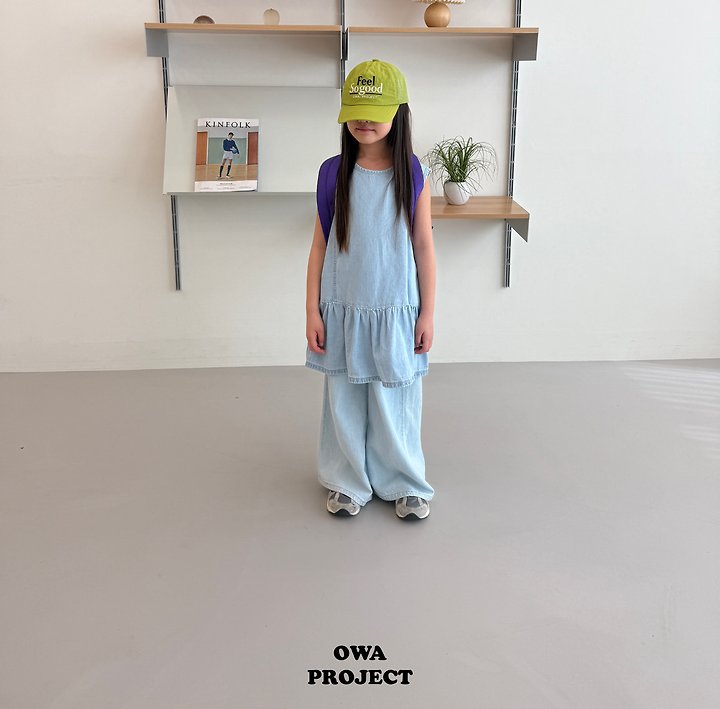 【予約】denim one-piece / owa (S-JS)절개청원피스