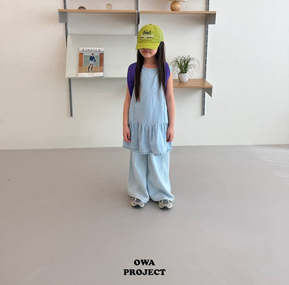 【予約】denim one-piece / owa (S-JS)절개청원피스