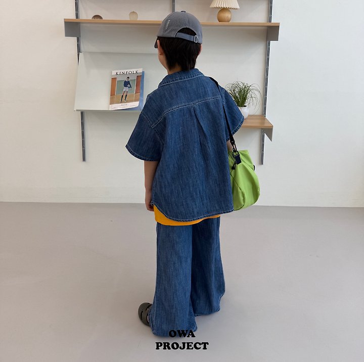 【予約】long linen denim pants / owa (S-JL)
