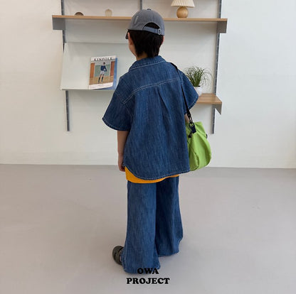 【予約】long linen denim pants / owa (S-JL)