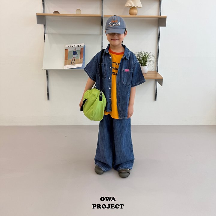 【予約】long linen denim pants / owa (S-JL)