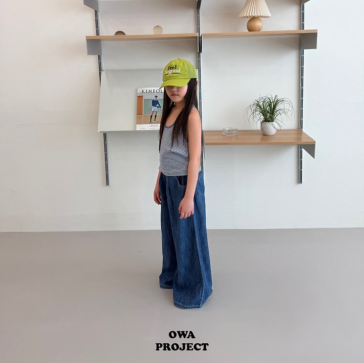 【予約】long linen denim pants / owa (S-JL)