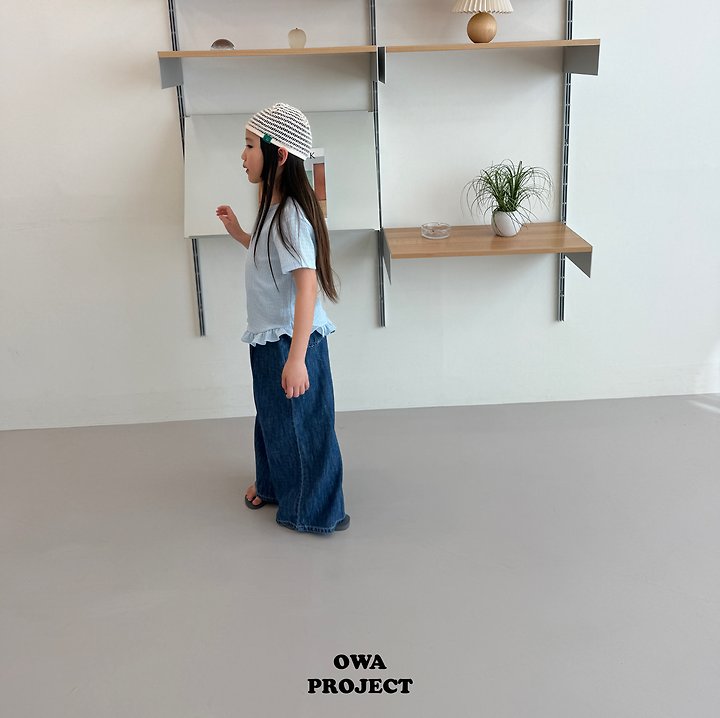 【予約】long linen denim pants / owa (S-JL)