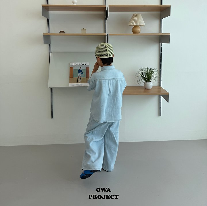 【予約】long linen denim pants / owa (S-JL)