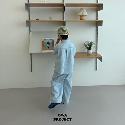 【予約】long linen denim pants / owa (S-JL)