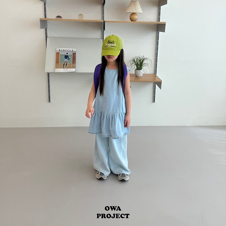 【予約】long linen denim pants / owa (S-JL)