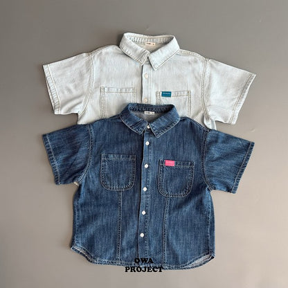 【予約】linen denim shirt / owa (S-JL)