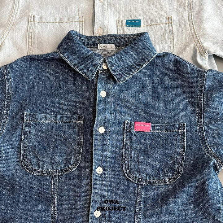 【予約】linen denim shirt / owa (S-JL)