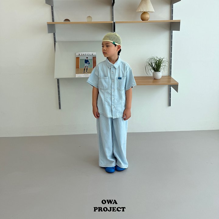 【予約】linen denim shirt / owa (S-JL)