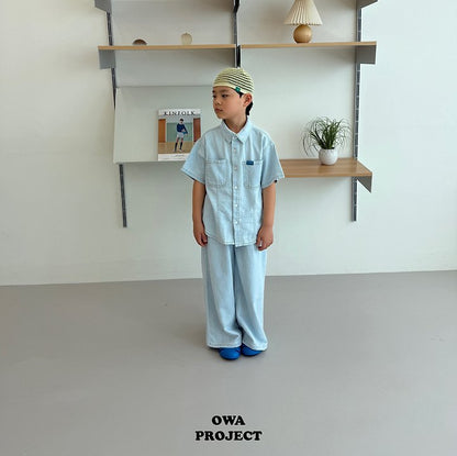 【予約】linen denim shirt / owa (S-JL)