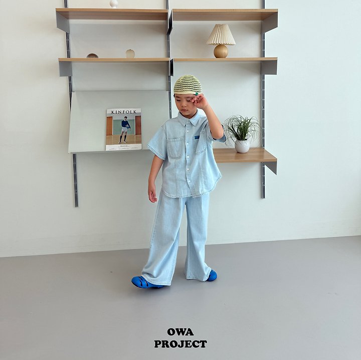 【予約】linen denim shirt / owa (S-JL)
