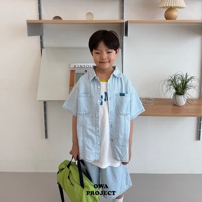 【予約】linen denim shirt / owa (S-JL)