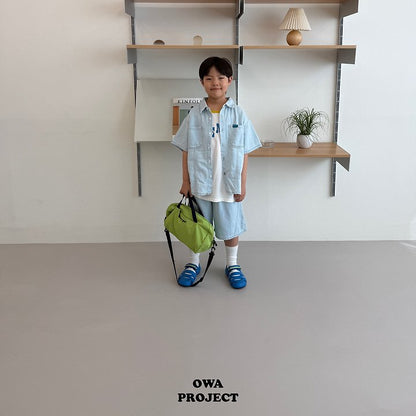 【予約】linen denim shirt / owa (S-JL)