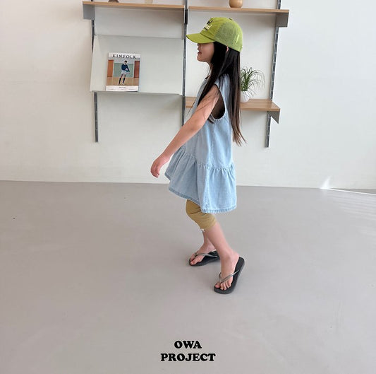 【予約】denim one-piece / owa (S-JS)절개청원피스