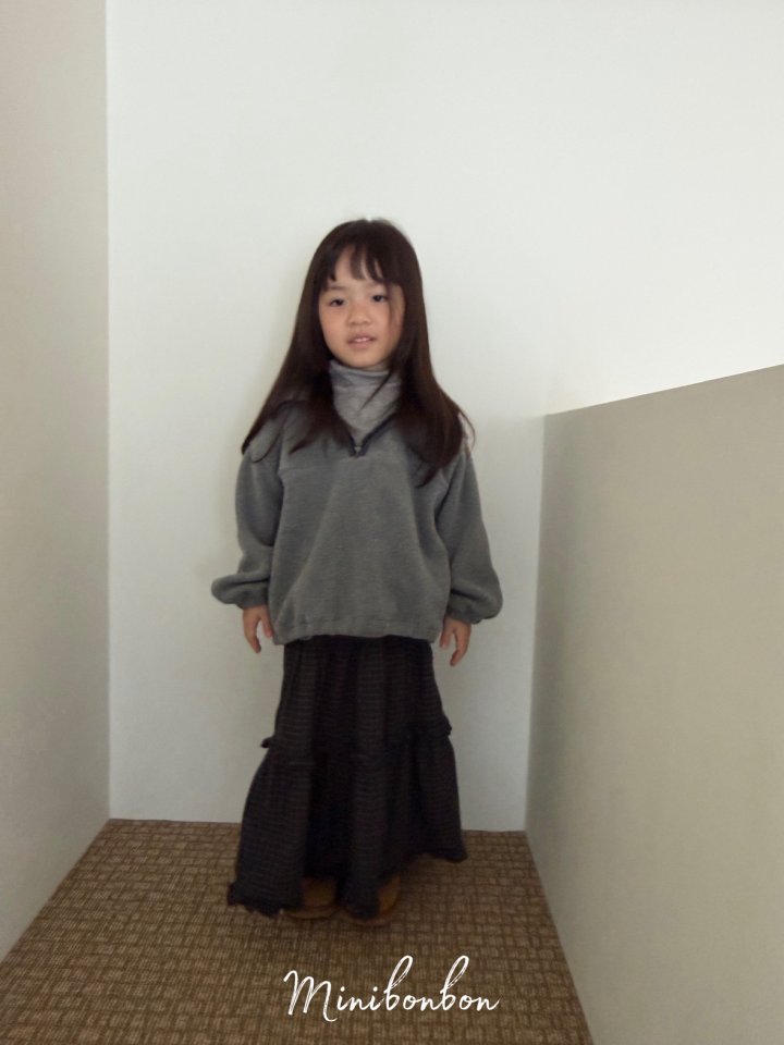 【予約】hood half zip up  / minibonbon (XS-JL)