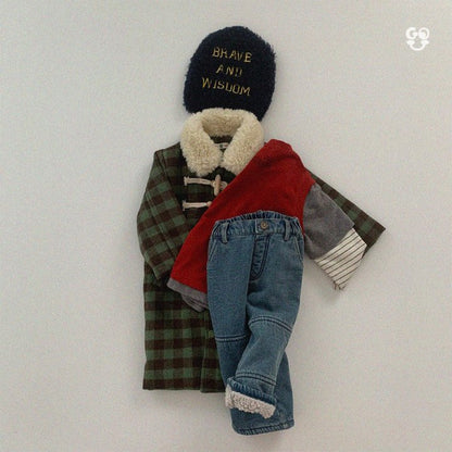 【予約】check coat / gou (XS-JL) 사각코트