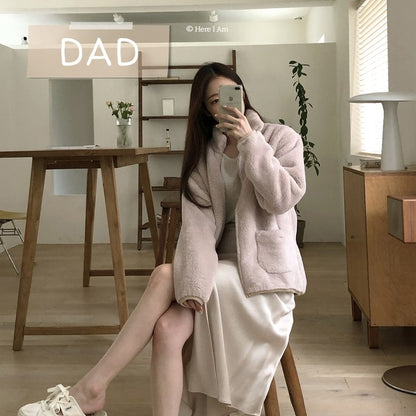 【予約】kinder fleece jacket  / here i am 1 (mom, dad)