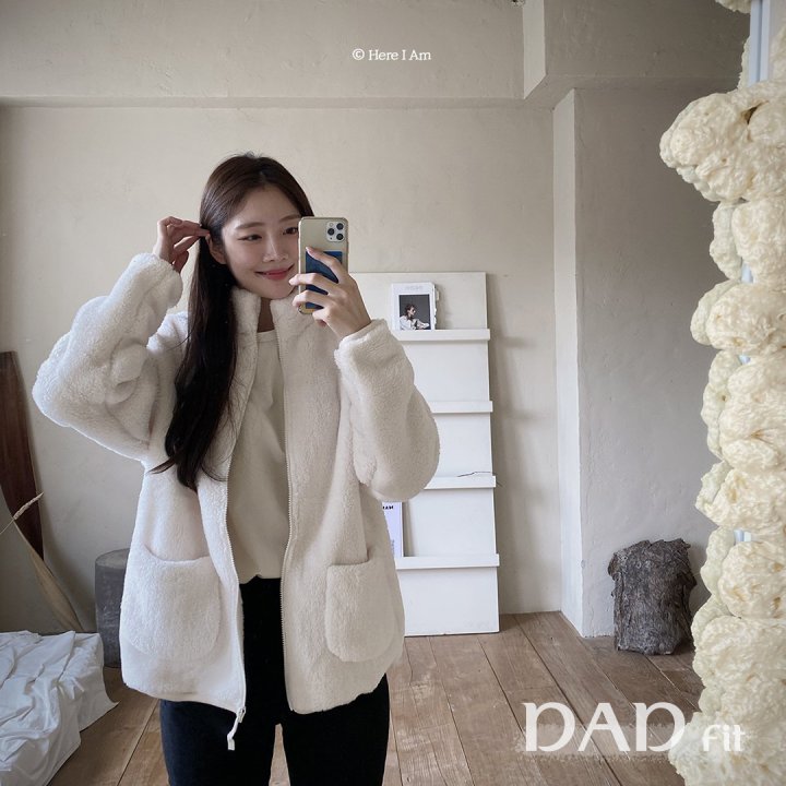 【予約】kinder fleece jacket  / here i am 1 (mom, dad)