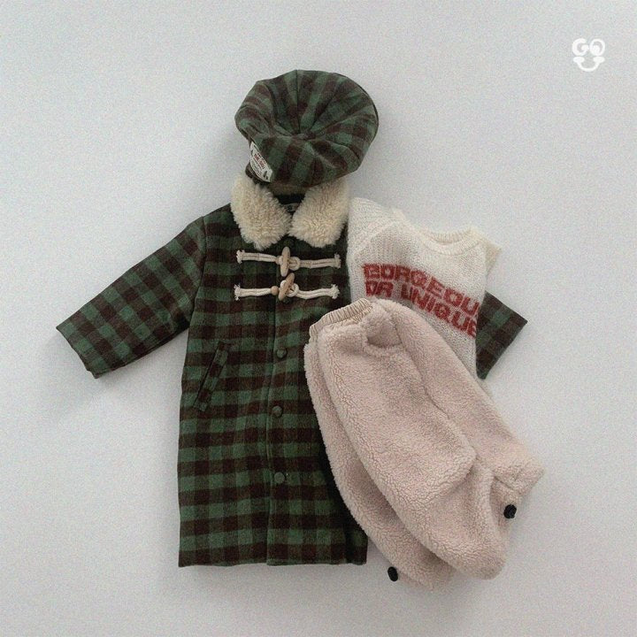 【予約】check coat / gou (XS-JL) 사각코트