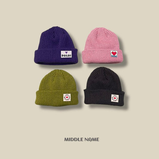 【予約】knit patch beanie  / middle name