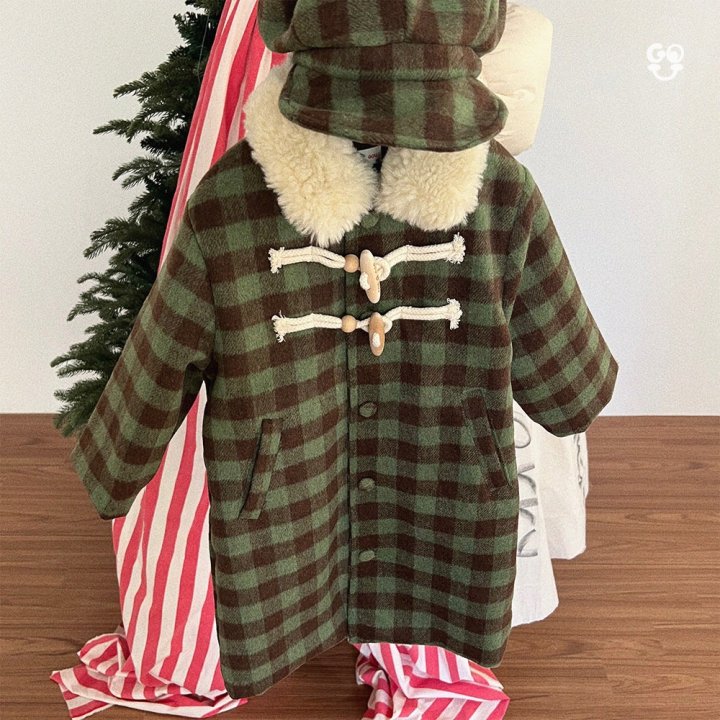 【予約】check coat / gou (XS-JL) 사각코트
