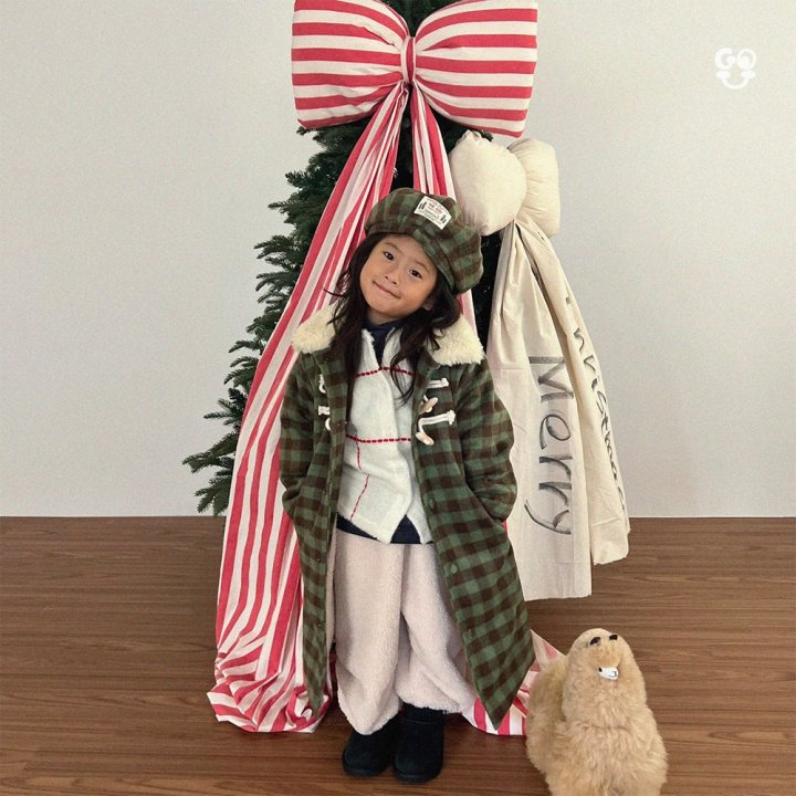 【予約】check coat / gou (XS-JL) 사각코트