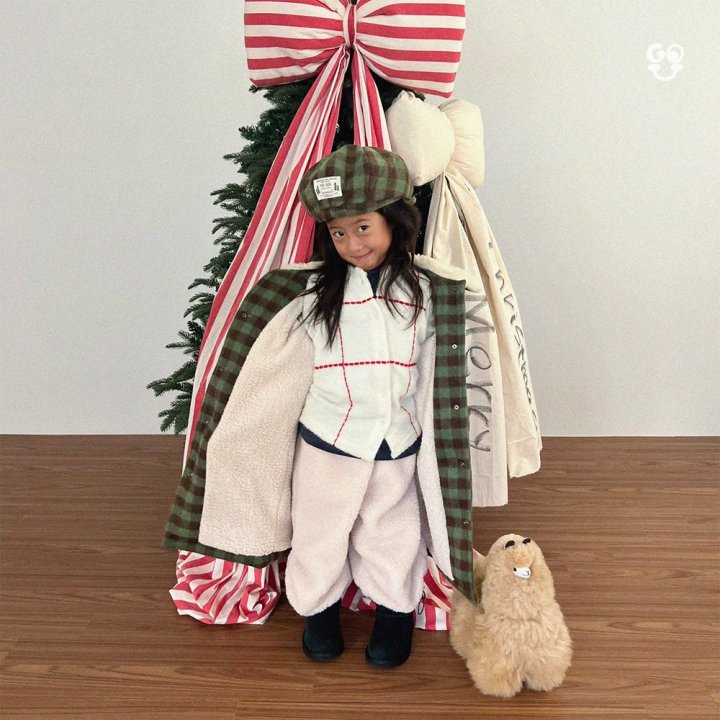 【予約】check coat / gou (XS-JL) 사각코트