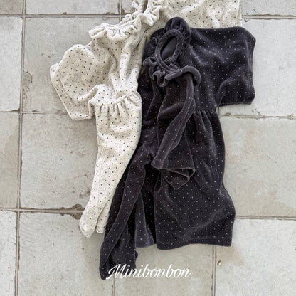 【予約】dot frill one-piece / minibonbon (XS-JS)