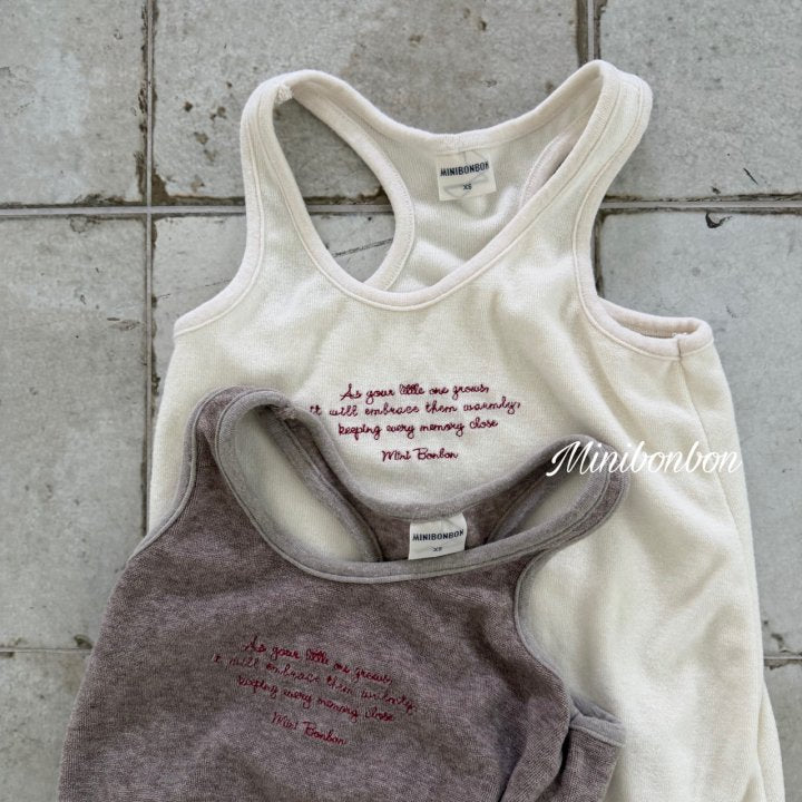 【予約】lettering one-piece  / minibonbon (XS-JS)