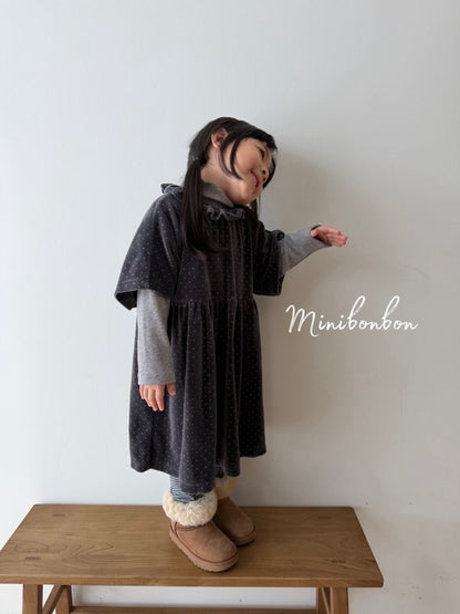 【予約】dot frill one-piece / minibonbon (XS-JS)
