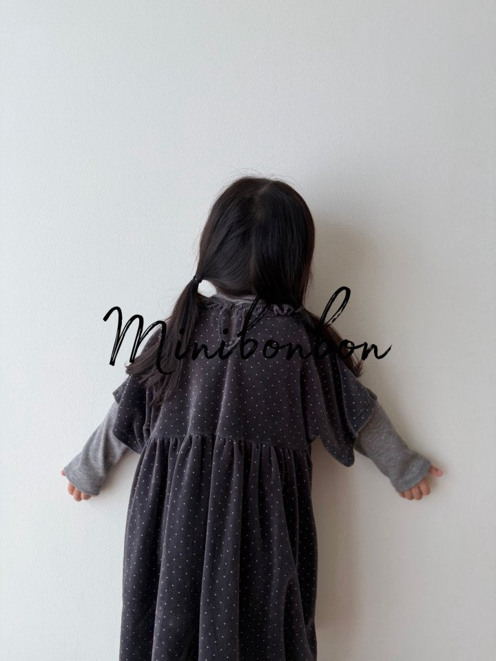 【予約】dot frill one-piece / minibonbon (XS-JS)