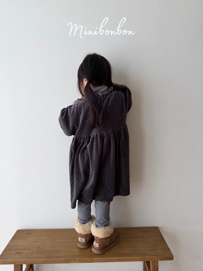 【予約】dot frill one-piece / minibonbon (XS-JS)