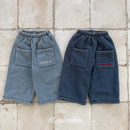 【予約】choco denim pants / minibonbon (XS-JL)