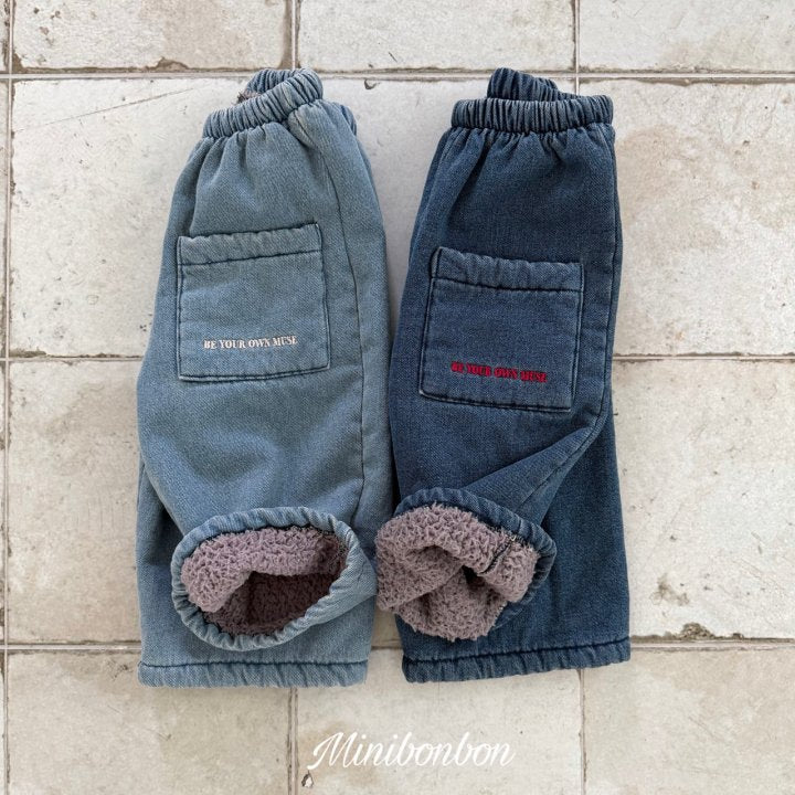 【予約】choco denim pants / minibonbon (XS-JL)