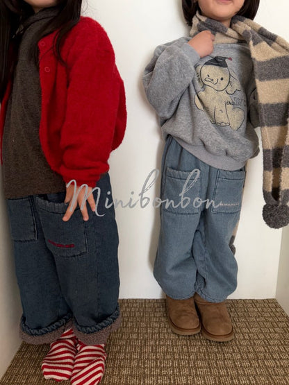 【予約】choco denim pants / minibonbon (XS-JL)