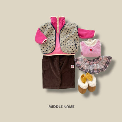 【予約】boa vest / middle name (S-JM) 덤블