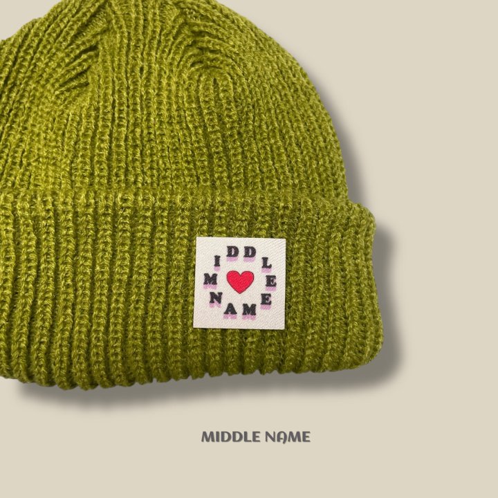 【予約】knit patch beanie  / middle name