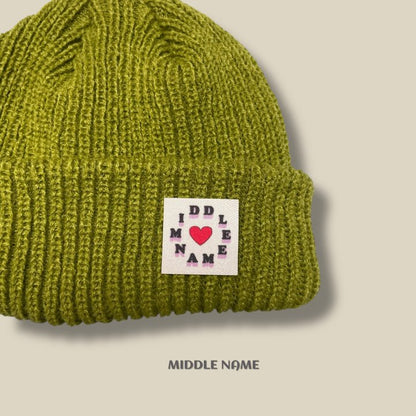 【予約】knit patch beanie  / middle name