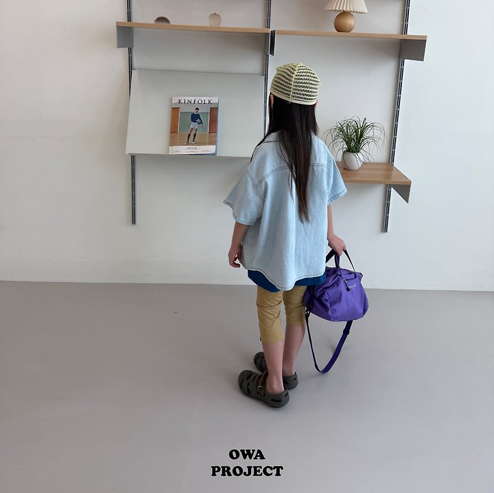 【予約】linen denim shirt / owa (S-JL)