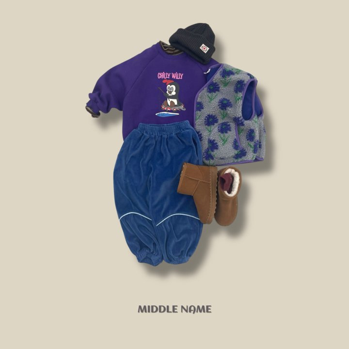 【予約】boa vest / middle name (S-JM) 덤블