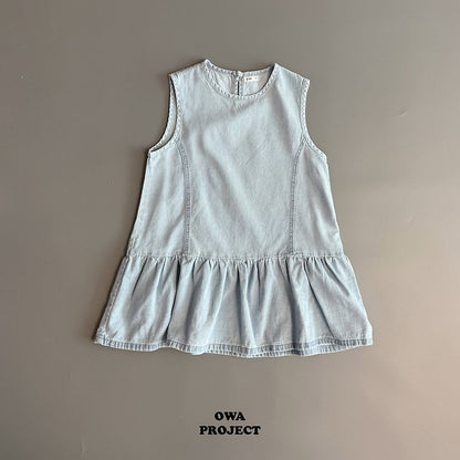 【予約】denim one-piece / owa (S-JS)절개청원피스