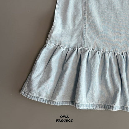 【予約】denim one-piece / owa (S-JS)절개청원피스